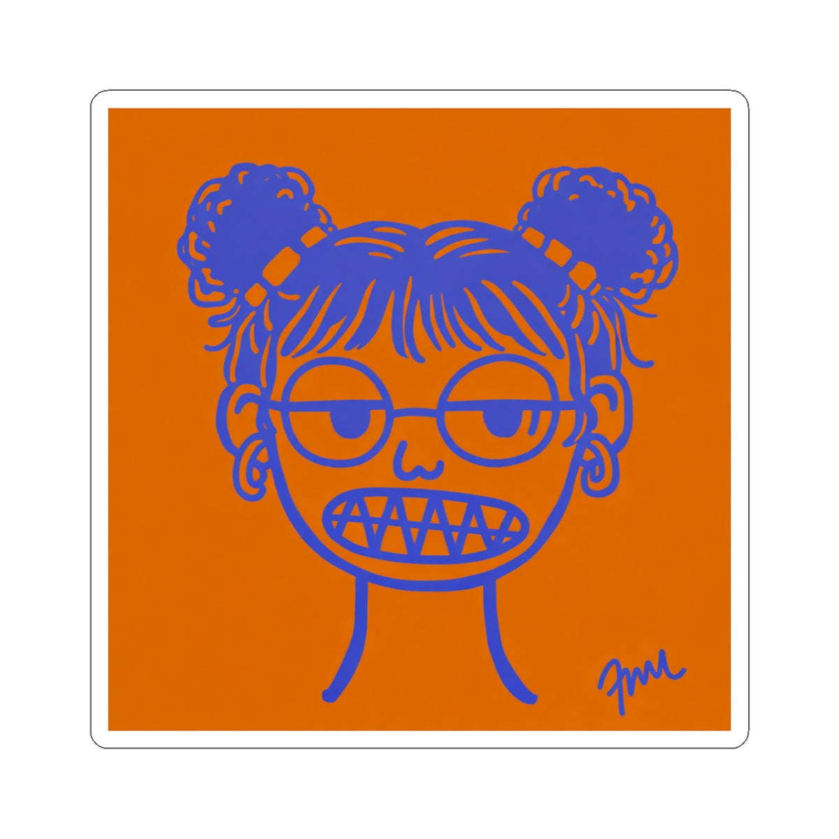 Specs Grit Girl Sticker — Funky Girl Illustration Kiss-Cut Sticker - FMLxArt Store