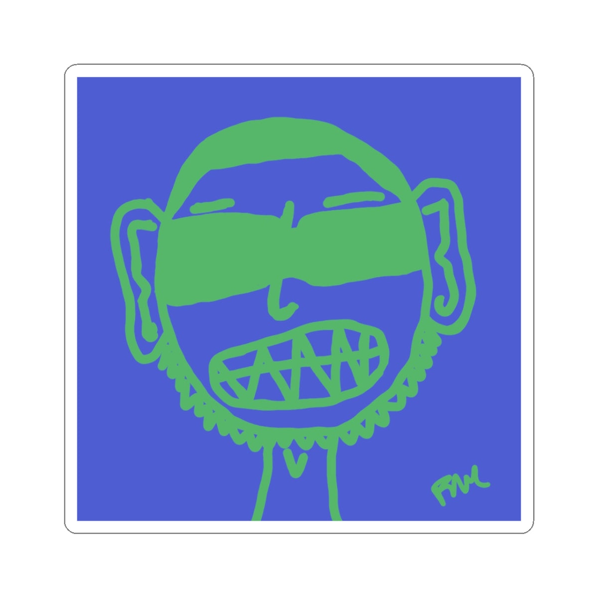 Grit Boy 3 Sticker — Bold Blue & Green Kiss-Cut Laptop Decal - FMLxArt Store