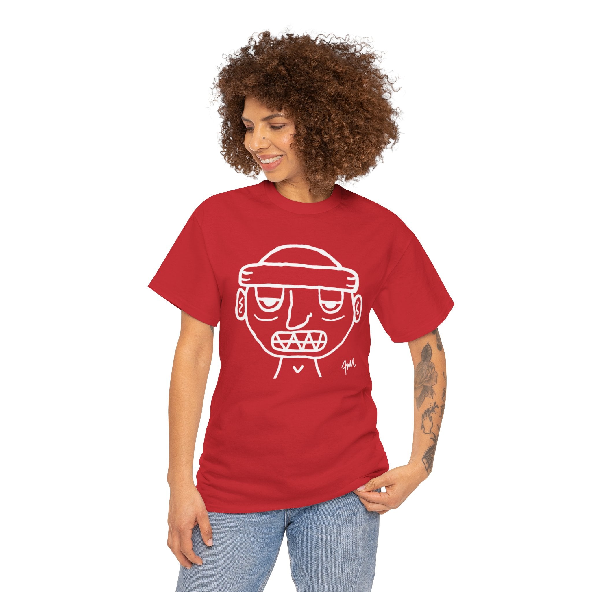 Red Ski Mask 'Grit Boy' Tee — Graphic Ski Mask T-Shirt for Streetwear & Winter Sports - FMLxArt Store