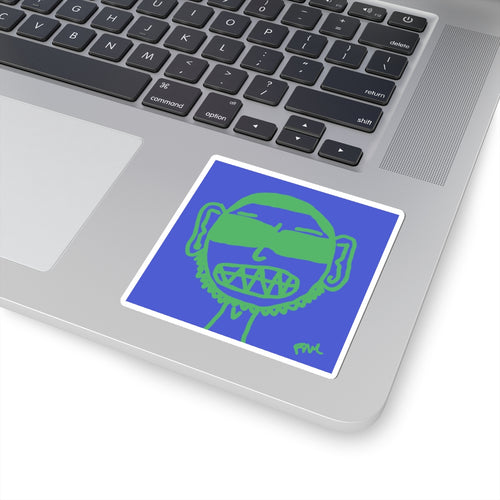 Grit Boy 3 Sticker — Bold Blue & Green Kiss-Cut Laptop Decal - FMLxArt Store