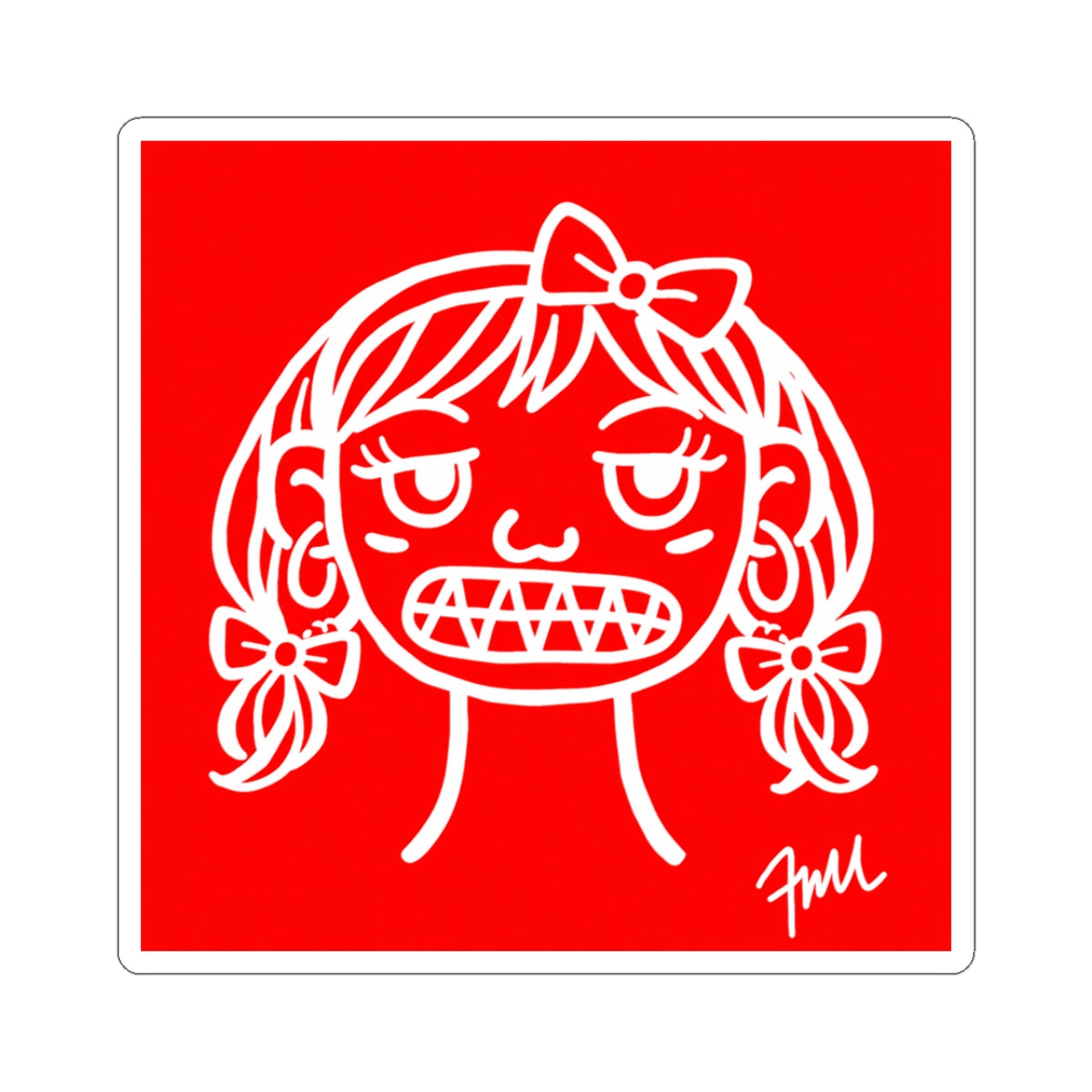 Grit Girl Red Sticker — Bold Kiss-Cut Laptop Decal - FMLxArt Store