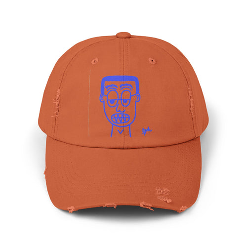 Burnt Orange 'Specs Grit Boy' Distressed Cap - FMLxArt Store