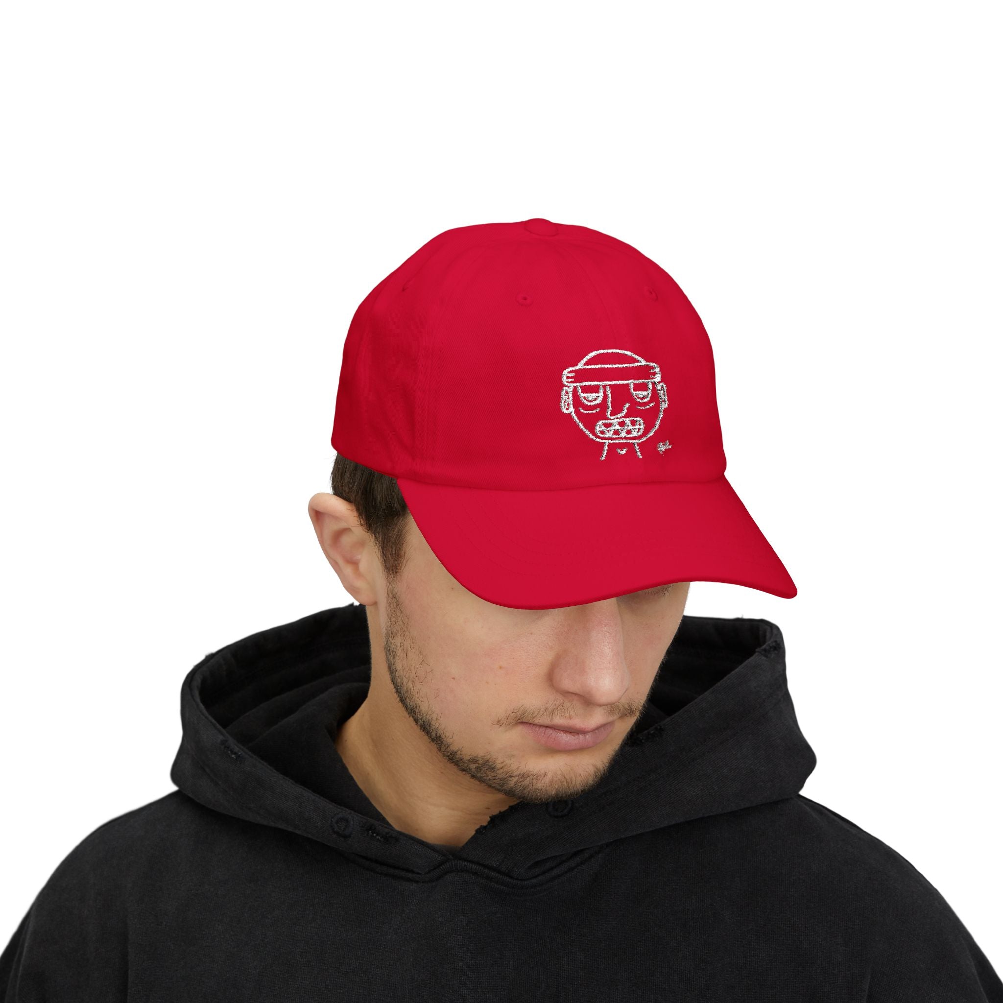 Red Ski Mask "Grit Boy" Dad Hat — Classic Embroidered Dad Hat - FMLxArt Store