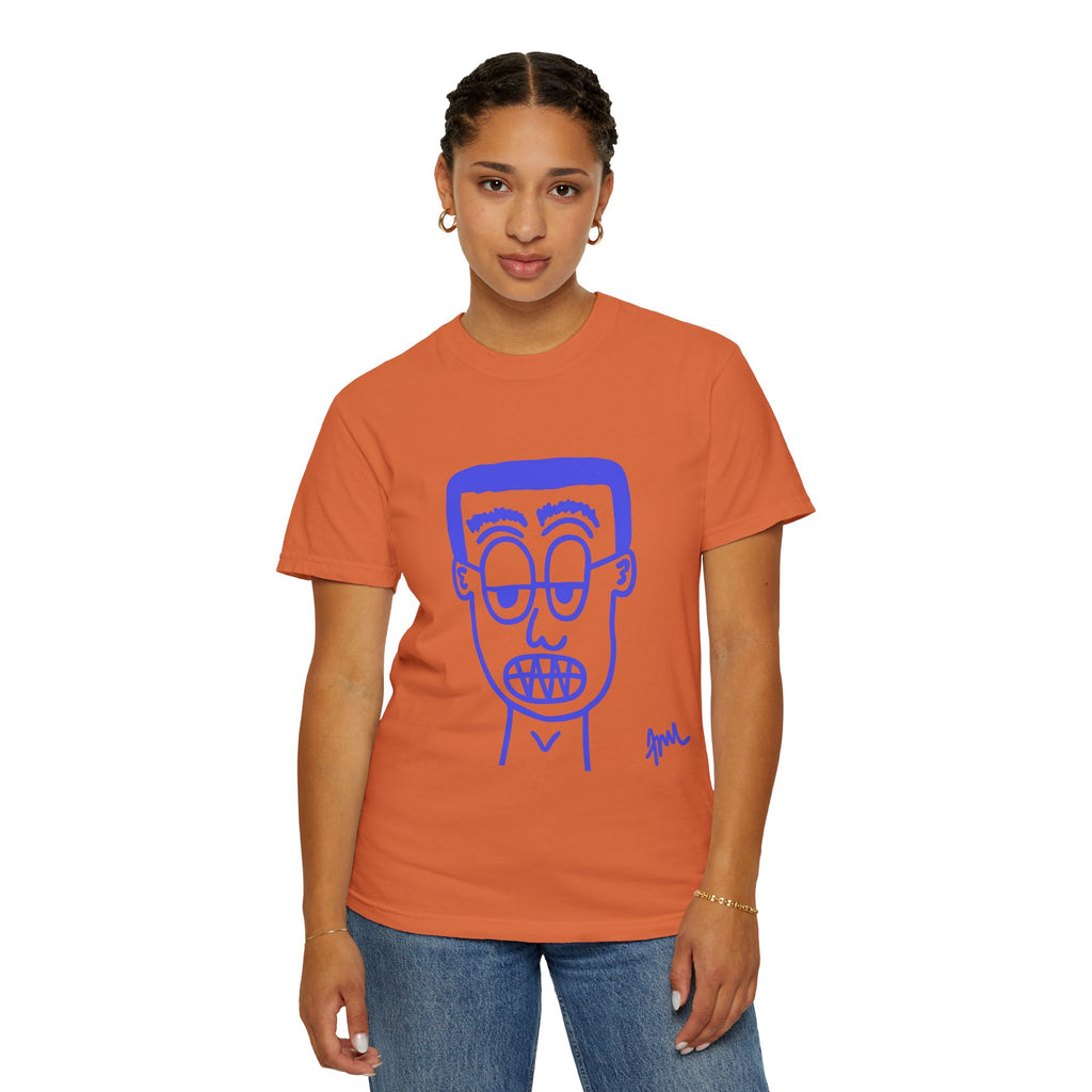Burnt Orange Specs Grit Boy Tee — Garment-Dyed T-Shirt - FMLxArt Store
