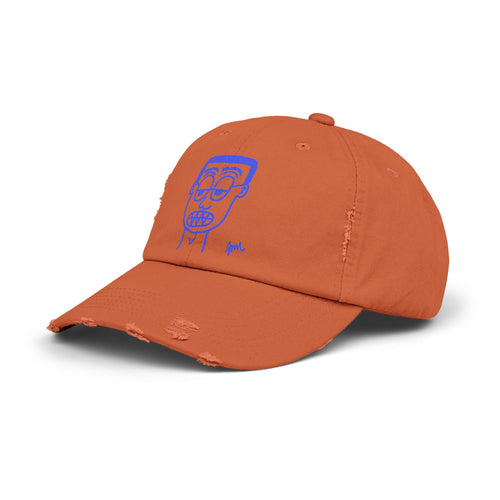 Burnt Orange 'Specs Grit Boy' Distressed Cap - FMLxArt Store