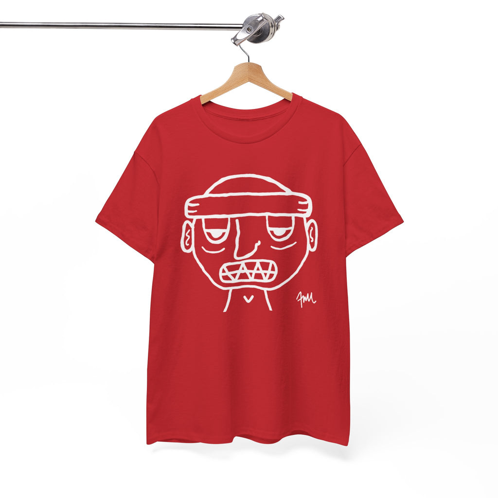 Red Ski Mask 'Grit Boy' Tee — Graphic Ski Mask T-Shirt for Streetwear & Winter Sports - FMLxArt Store