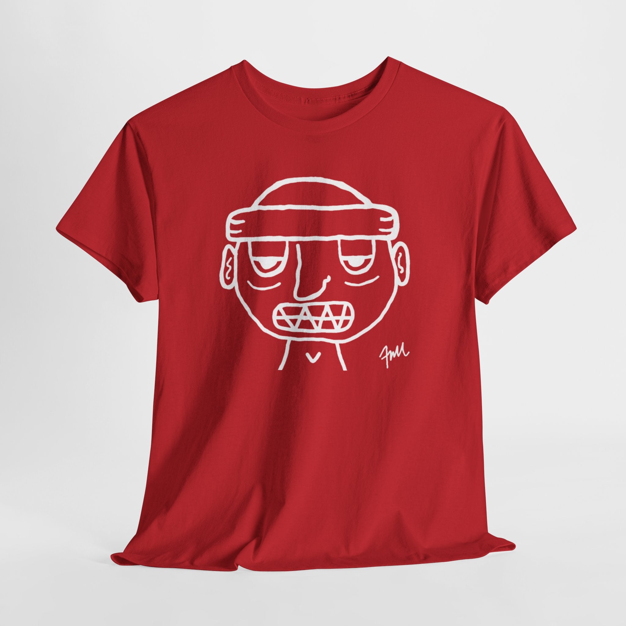 Red Ski Mask 'Grit Boy' Tee — Graphic Ski Mask T-Shirt for Streetwear & Winter Sports - FMLxArt Store